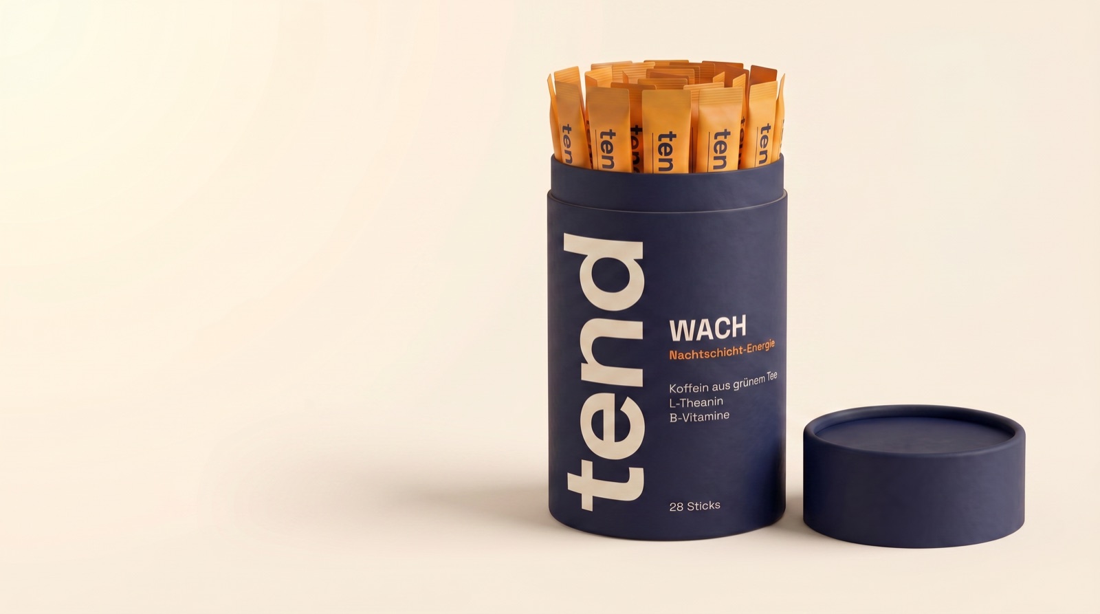Tend Wach — offene Mitternachts-Indigo-Dose mit Amber-Sticks